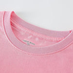 Cadidi Dinos Boys' Girls' 100% Cotton Short Sleeve Shirts Solid Pink T-Shirts Size 12-18 Months