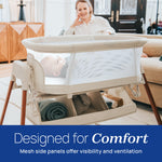 Chicco LullaGlide Plus Electronic 3-in-1 Baby Bassinet, Gliding and Portable Bassinet, Waterproof Mattress and Fitted Sheet, Includes Carry Bag for Travel, Serene/Beige