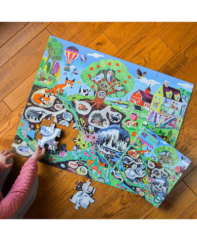 eeBoo 48 Piece Giant Floor Puzzle - Within The Country Children's Puzzle Countryside, Large Pieces for Small Hands to Develop Motor Skills