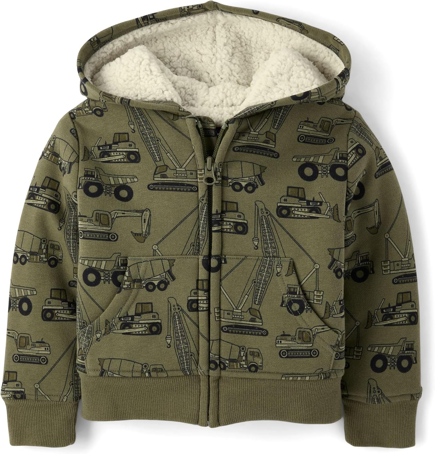 And Toddler Long Sleeve, Sherpa Lined, Zip-front Hoodie Sweatshirt