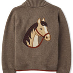 Gymboree,Boys,and Toddler Long Sleeve Cardigan Sweaters,DK Hazelnut Horse,8
