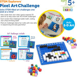 Learning Resources STEM Explorers Pixel Art Challenge - Math Puzzles, Pattern Blocks, Creativity for Kids Sensory Bin, Arts and Crafts, Math Manipulatives, Building Toys, Montessori