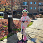 Nattork Kids Scooter for Age 3-5, Toddler Scooter with 4 Adjustable Height for Boys & Girls, Light Up 3-Wheels Foldable Kick Scoote, Lean to Steer, 120LB Weight Capacity Age 5-8 Pink