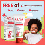 Botao Kids Natural Strawberry Flavored Anticavity Fluoride Toothpaste Maximum Cavity Protection Cleans Children’s Teeth Protects Gums Chamomile Aloe Vera Calendula Xylitol for Ages 2 and Up