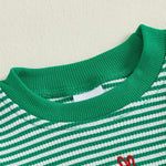 St Patricks Day Baby Boy Outfit Newborn Waffle Shamrock Onesie Sweatshirt Bubble Romper Top Infant Spring Clothes