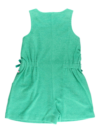 RuffleButts Girls Terry Cover-Up Romper - Bright Green, 2T