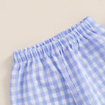 Kids Toddler Boys Girls Gingham Pants Elastic Waist Plaid Loose Baggy Trousers Casual Spring Fall Bottoms Sweatpants (C-Blue, 12-18 Months)