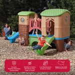 Step2 Clubhouse Climber Playset for Kids, Jungle Gym with Elevated Playhouse, Outdoor Backyard Playground Set, Two Toddler Slides, Ages 2 to 6 Years Old
