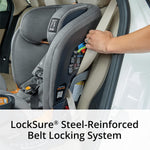 Chicco OneFit ClearTex All-in-One Car Seat, Slim Design, Rear-Facing Seat for Infants 5-40 lbs., Forward-Facing 25-65 lbs., Booster 40-100 lbs., Convertible Car Seat | Slate/Grey