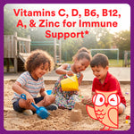 SmartyPants Kids Multivitamin & Immunity Gummies: Vitamins C, D, B6, B12, A, and Zinc for Immune Support, Biotin, Iodine, Gluten Free, Two Fruit Flavors, 60 Count (30 Day Supply)