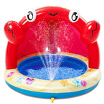 Sloosh Baby Pool Toddler Sprinkler, Crab Splash Pool with Canopy, Baby Wading Pool Inflatable Sprinkler for Learning, Children’s Water Pool Toys, Inflatable Kiddie Pool for Outdoor Summer Water