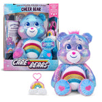 Colorful Care Bear toy with packaging and accessories on a white background