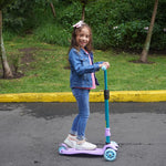 3 Wheel Scooter for Kids Ages 6-12,Kids Scooter with Light Up Wheels, Sturdy Deck Design, and 4 Height Adjustable Suitable for Kid Ages 3-12
