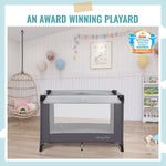 Dream On Me Nest Portable Playard in Grey with Carrybag an Shoulder Strap, Lightweight, Packable and Easy Setup Baby Playard, Breathable Mesh Sides and Soft Fabric - Comes with a Removable Padded Mat
