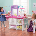 Step2 Love & Care Deluxe Baby Doll Nursery Playset for Kids, Compact Changing Station & Crib, Made of Durable Plastic, Includes Toy Accessories, For Toddlers 2-6 Years Old, Pink