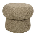 Babyletto Kids Mini Mushroom Pouf - Ottoman Foot Rest - Poofy Plush, Round Footrest Stool for Couch - GREENGUARD Certified Soft & Stuffed, Comfy Small Pouf Ottoman for Living Room/Nursery Floor, Latte