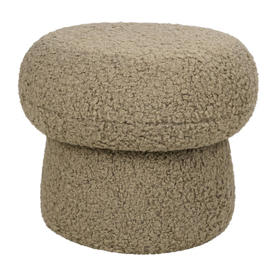 Babyletto Kids Mini Mushroom Pouf - Ottoman Foot Rest - Poofy Plush, Round Footrest Stool for Couch - GREENGUARD Certified Soft & Stuffed, Comfy Small Pouf Ottoman for Living Room/Nursery Floor, Latte