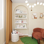 Kids' Bookshelf Set of 4 - White Floating Nursery Book Shelves, Picture Ledge Shelf for Wall Decor and Storage - Perfect for Books, Toys, Photo Frames, and Nursery Décor