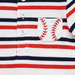 Little Me Clothes for Baby Boys' Baseball Short Set, Peacoat/True Red, 3 Months