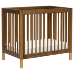 Babyletto Gelato 4-in-1 Baby Mini Crib Convertible to Toddler Bed, Daybed, Twin Bed - GREENGUARD Gold Certified, 4 Adjustable Heights - Made of 100% Solid Wood, Conversion Kit Sold Separately - Walnut