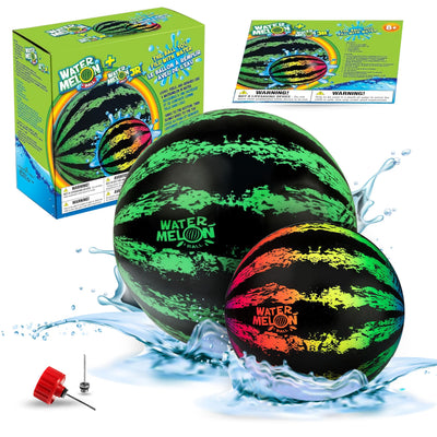 Watermelon Ball JR - Pool Toy for Underwater Games - Durable Ball for Pool Football, Basketball & Rugby - Perfect for Water Parties - Fun for Adults & Kids Alike - Fillable Pool Ball - Ages 6+