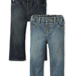 The Children's PlaceBaby Boysand Toddler Multipack Basic Bootcut JeansDry Indigo/Tide Pool 2-Pack2T