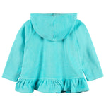 Gerber Baby Girls Toddler Zipper Hoodie Terry Swimsuit Swimwear Cover Up, Aqua, 0-3 Months US