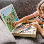 Melissa & Doug Wooden Magnetic Matching Picture Game with 119 Magnets and Scene Cards Magnetic Book Scenes for Kids Ages 3+