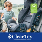 Chicco OneFit LX ClearTex All-in-One Car Seat with LeverLock Installation, Slim Design, Convertible Car Seat, Seat for Infants and Children 5-100 lbs, Smoke/Grey