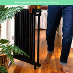 Summer Infant Deluxe Stairway Simple to Secure Safety Pet and Baby Gate,30'-48' Wide, 32' Tall, Install on Wall or Banister in Doorway or Stairway,Hardware Mount, Auto Close Walk-Thru Door-Black Wood