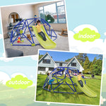 Climbing Dome with Slide, 8FT Kids Outdoor Geometric Dome Climber, Climb Structure Suitable for Indoor & Outdoor Backyard Playground, Outdoor Climbing Frame Toys for Kids Age 3-8