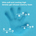 2"x27.5"x52" Mattress Topper, Ultra-Soft Gel-Infused Memory Foam, Odorless & Noiseless Water-Proof Sleep Surface, Detachable and Washable Outer Cover, Pure White & Blue