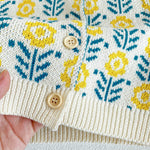 Simplee kids Baby Sweater Cardigan Jacquard Cable-Knit Spring Coat Long Sleeve Cardigan for Baby Girl 12-18 Monthes