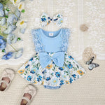 Baby Girl Clothes Newborn Romper Dress Infant Lace Ruffle Sleeveless Summer Outfits with Headband 0-12 Months