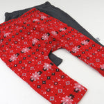 HonestBaby Multipack Harem Pants Roomy Fit Pull on Bottoms 100% Organic Cotton for Baby Boys, Girls, 2-Pack Fair Isle Red