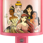 Disney Princess Wrap Shade LED Night Light, Plug-in, Dusk to Dawn, Girls Bedroom Decor, Ambient Lighting, Sleep Light, Ideal for Nursery, Bathroom, 60734