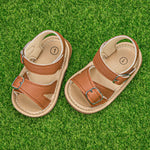 Sawimlgy Baby Girls Boys Sandals Summer Flowers Shoe Rubber Sole PU Leather Mesh Infant Toddler First Walkers Princess Dress Outdoor Shoes