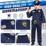 Joycover Police Officer Costume for Kids - Deluxe Police Costume for Kids with Accessories, Kids Halloween Costumes for Boys Girls, Cop Costume Role Play Kit for Halloween Career Day-M…