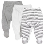 HonestBaby unisex baby 3-pack Organic Cotton Footed Harem Pants, Sketchy Stripe, Preemie US