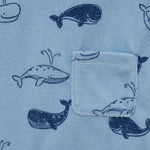 Little Me Clothes for Baby Boys' Whales Romper with Hat, Blue Bell/True Navy, 12 Months