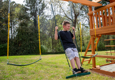 Swing-N-Slide NE 5041 Stand-Up Swing with 14" x 14" Swing Base and Coated Chains for Swing Set and Playset, Green