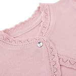 Lilax Baby Girls' Knit Long Sleeve Button Closure Bolero Cardigan Shrug (3-6 Months, Dusty Pink)