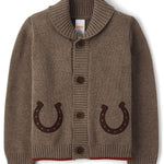 Gymboree,Boys,and Toddler Long Sleeve Cardigan Sweaters,DK Hazelnut Horse,8