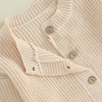 Kupretty Toddler Baby Girl Boy Cardigan Sweater Fall Winter Clothes Infant Chunky Knitted Button Down Knit Jacket Knitwear (Beige, 6-12 Months)