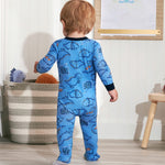 Gerber Baby Boys' 2-Pack Footed Pajamas, Sleepy Blue Dino, 6-9 Months