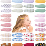 doboi 40Pcs Toddler Hair Clips Hair Barrettes Baby Girls Hair Bows Clips Floral Print Non Slip Snap Hairpins Flower Hair Clips for Girls Kids Toddler Hair Accessories