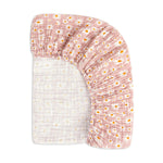 Babyletto 100% Organic Cotton Crib Sheet, GOTS-Certified, Fitted 360°, Ultra-Soft and Breathable Muslin - Daisy