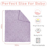 Yurhap Fleece Baby Blanket Heart Checkered Blanket, Ultra Soft Cozy Baby Blankets for Girls Boys, Fluffy Infant Toddler Newborn Receiving Blankets for Crib Stroller 30”×40” (Purple)