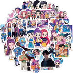 60PCS Korean Idol Kpop Stickers for Water Bottles, Cartoon K-pop Demon Hunters Stickers, Waterproof Vinyl Decal for Teen Girls Boys Adult Laptop Skateboard Phone Case Guitar Travel Case Bike Notebook