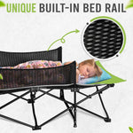 High Stream Gear Toddler Cot Bed: Kids Travel Camping Bed, a Portable Folding Cot for Kids Great for Outdoors and Young Guests at Home. Comfortable Kids Sleeping Cot Easy to Store and Use (Green)